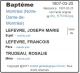 Baptême (Fiche Drouin)