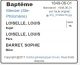 Baptême (Fiche Drouin)